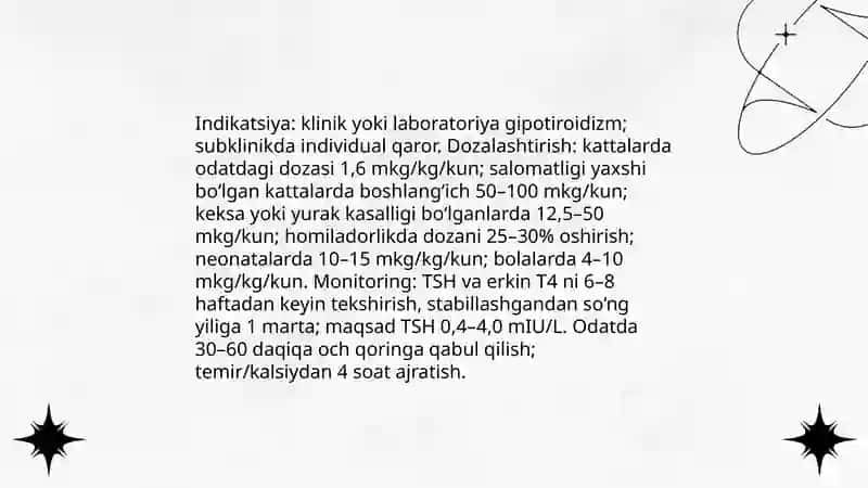 Qalqonsimon bez faoliyatiga ta’sir etuvchi dori vositalarini ratsional qo‘llashga klinik-farmakologik yondoshuv 4