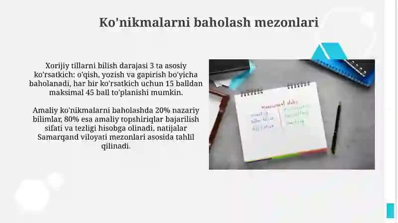 Bilim, ko'nikma va malakalarni baholash mezonlari 4