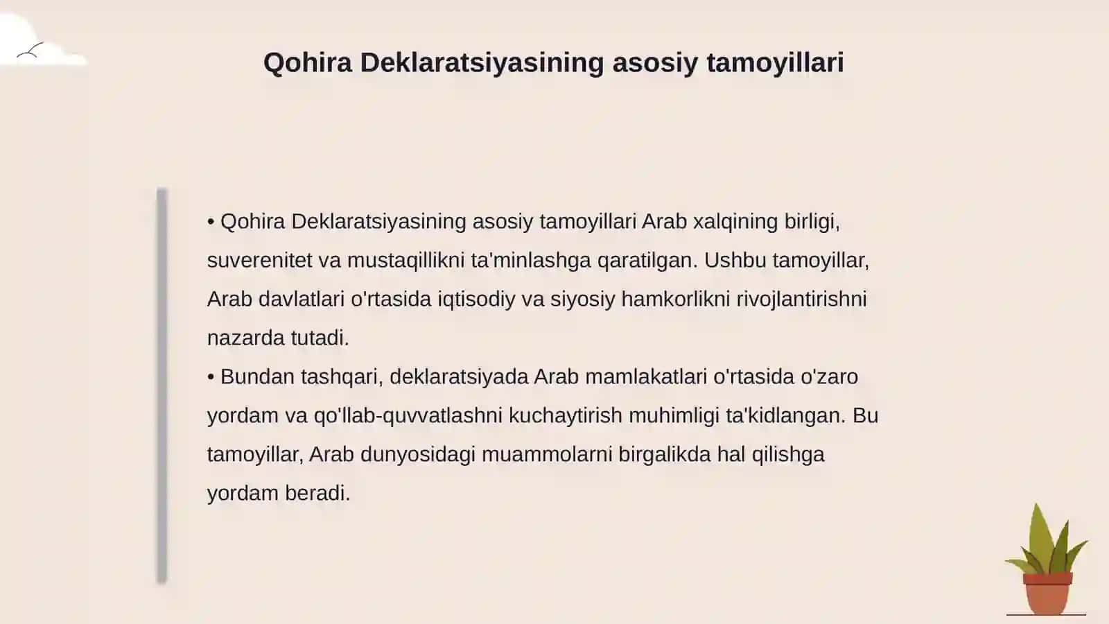 Qohira Deklaratsiyasi tarixi va mazmuni 4