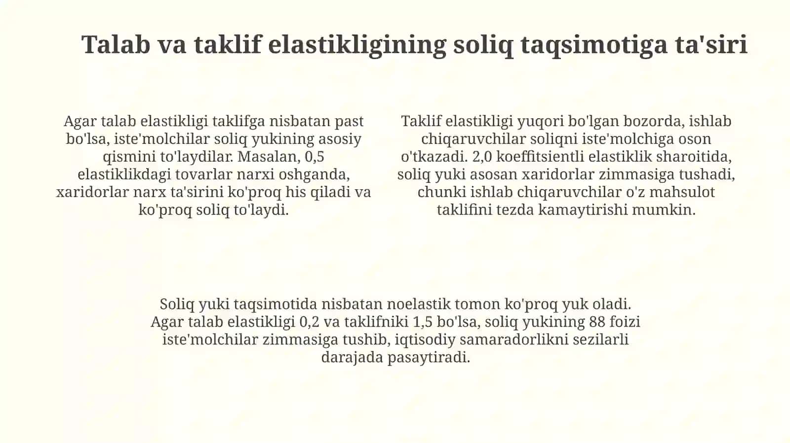 Soliq yuki va elastiklik nazariyasi 4