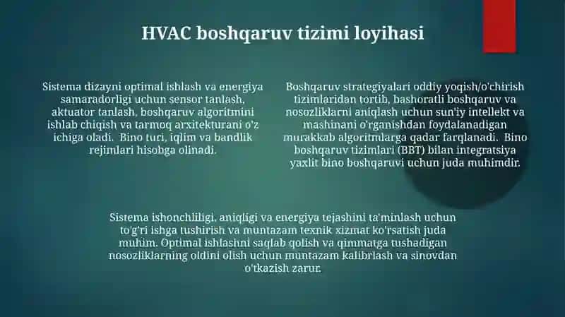 Sensorlar HVAC Tizimiga O'qish 4