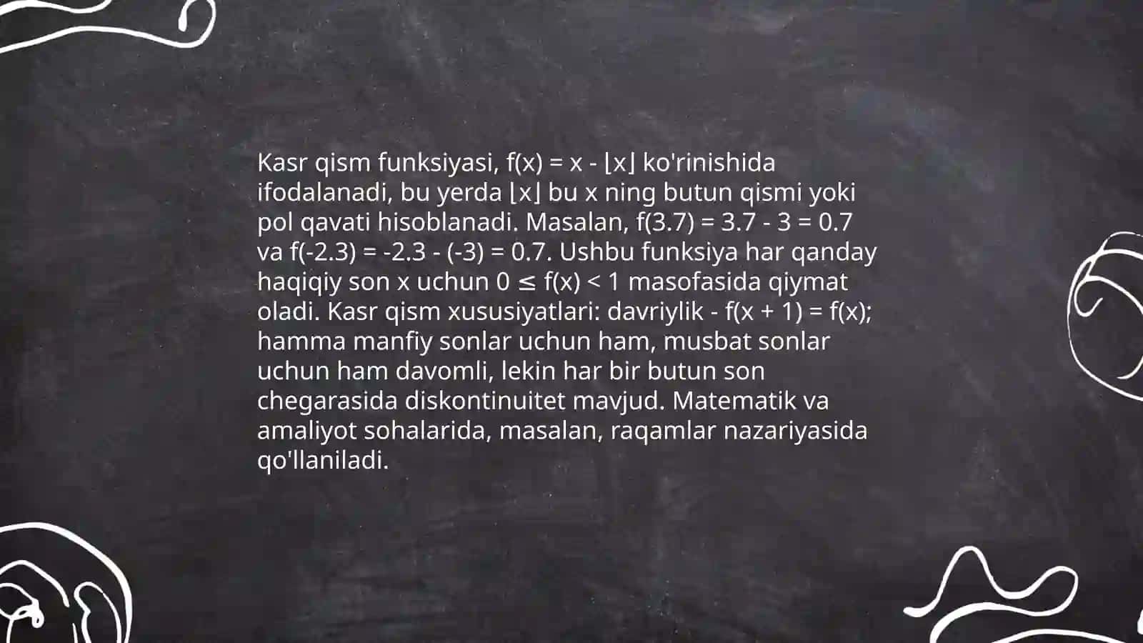 Butun qism va kasr qism funksiyalari 4