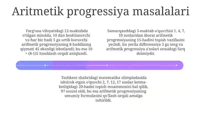 Arifmetik va geometrik progressiyalar 4