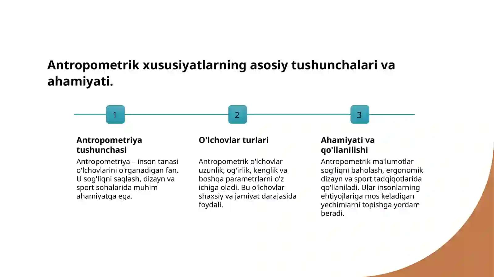 Antropometrik xususiyatlarning tasnifi 4
