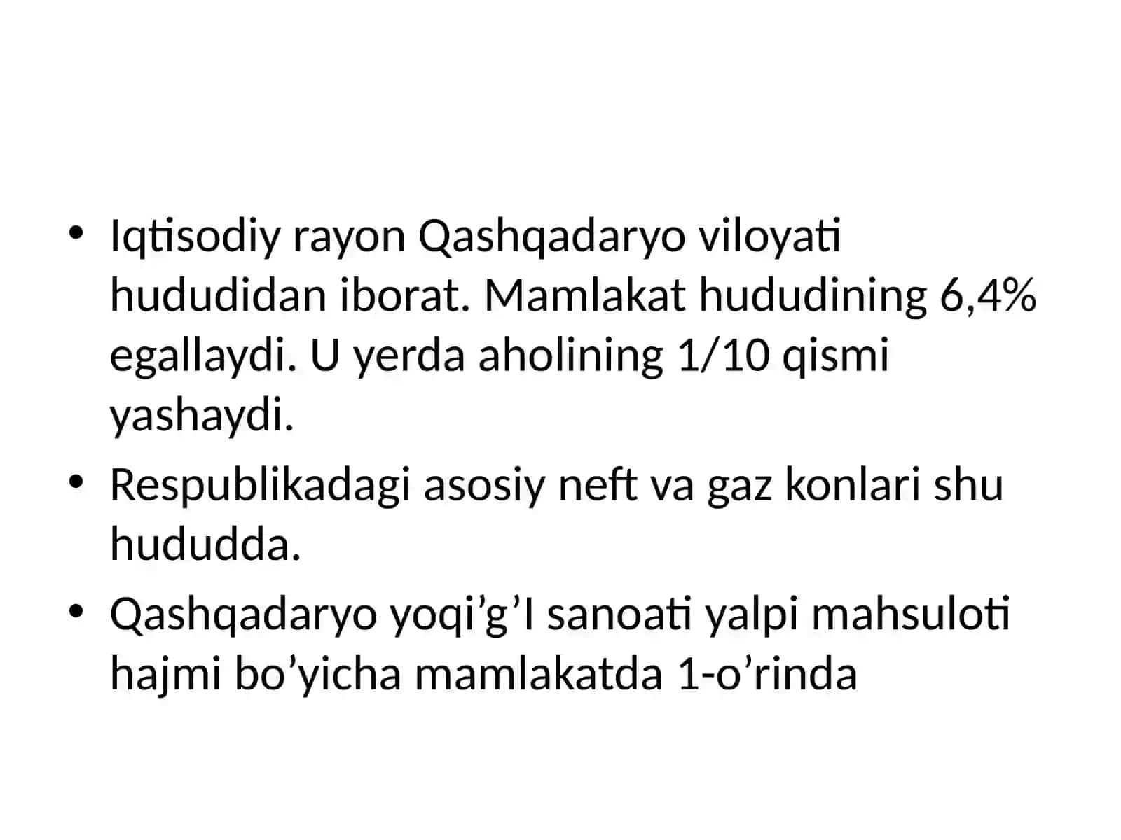 QASHQADARYO IQTISODIY RAYONI 4