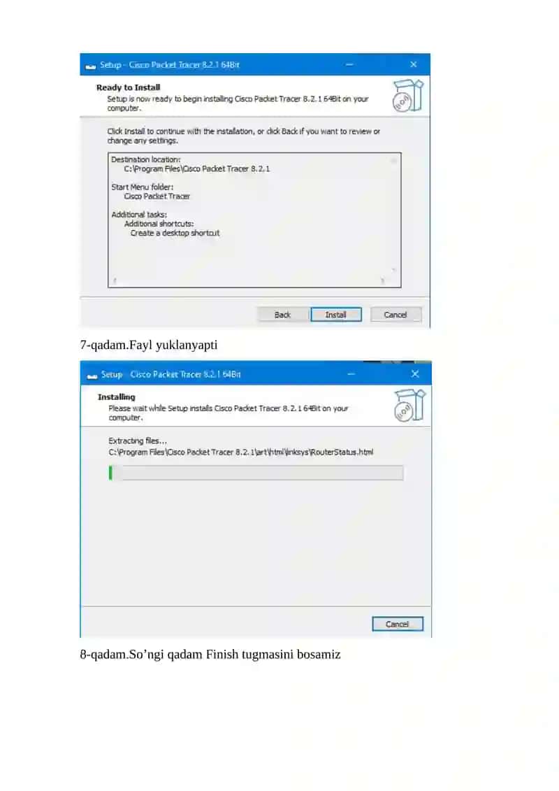 Cisco Packet Tracer dasturini oʻrnatish 4