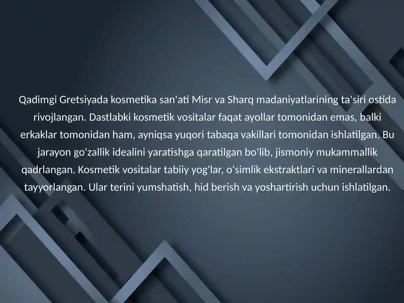 Qadimgi Gretsiyada kosmetologiyaning qo'llanilishi 4