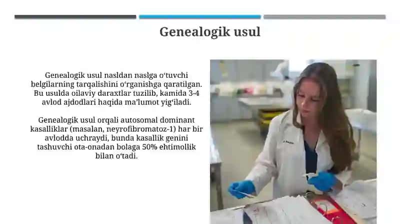 Odamlar irsiyatini oʻrganish usullari 4