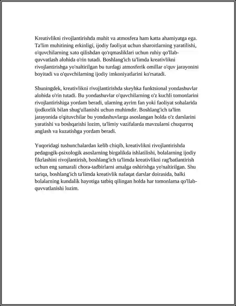 Boshlang'ich ta'limda kreativlikni rivojlantirishning pedagogik-psixologik asoslari 4