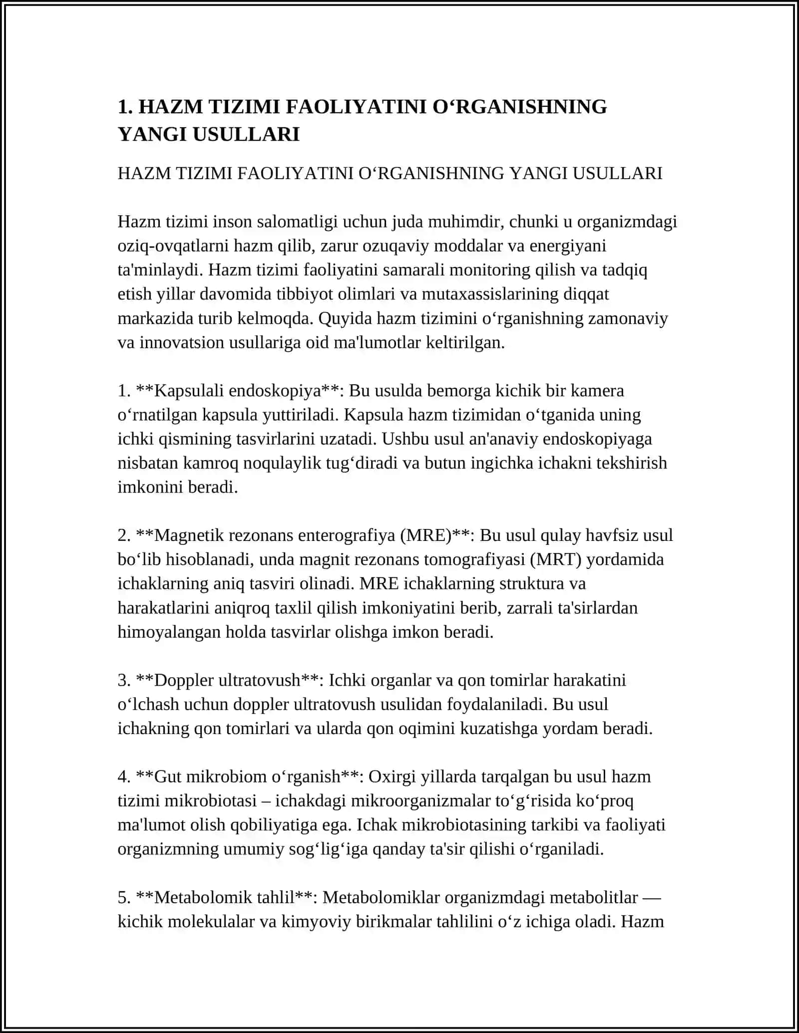 HAZM TIZIMI FAOLIYATI OʻRGANISH YANGI USULLARI 4