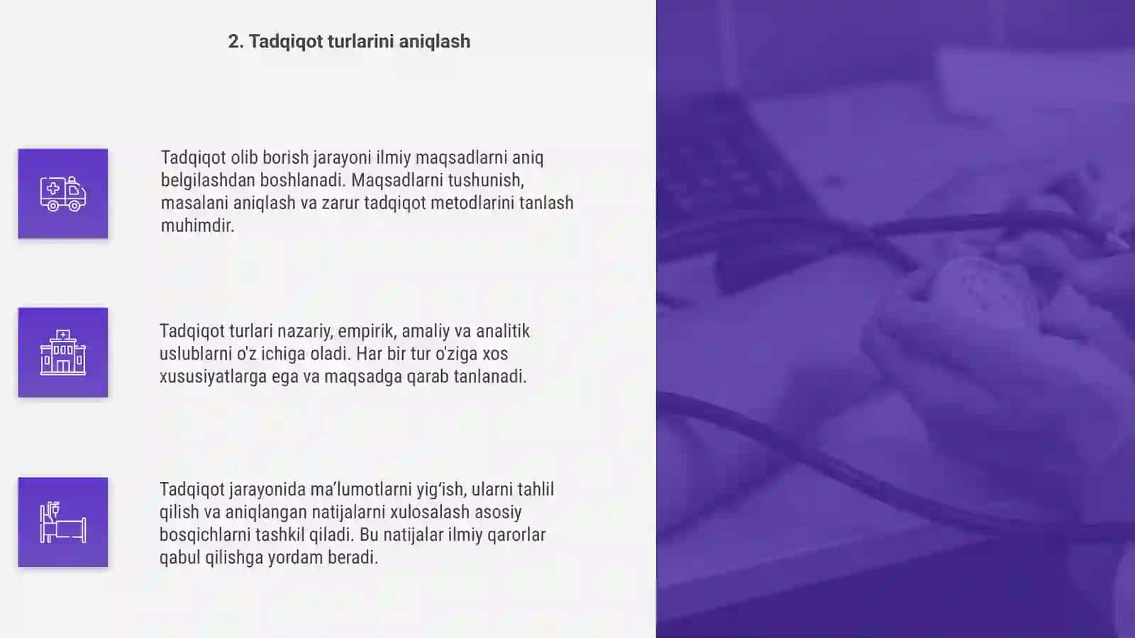 Tadqiqotlar olib borish jarayoni va uni tashkil etish 4
