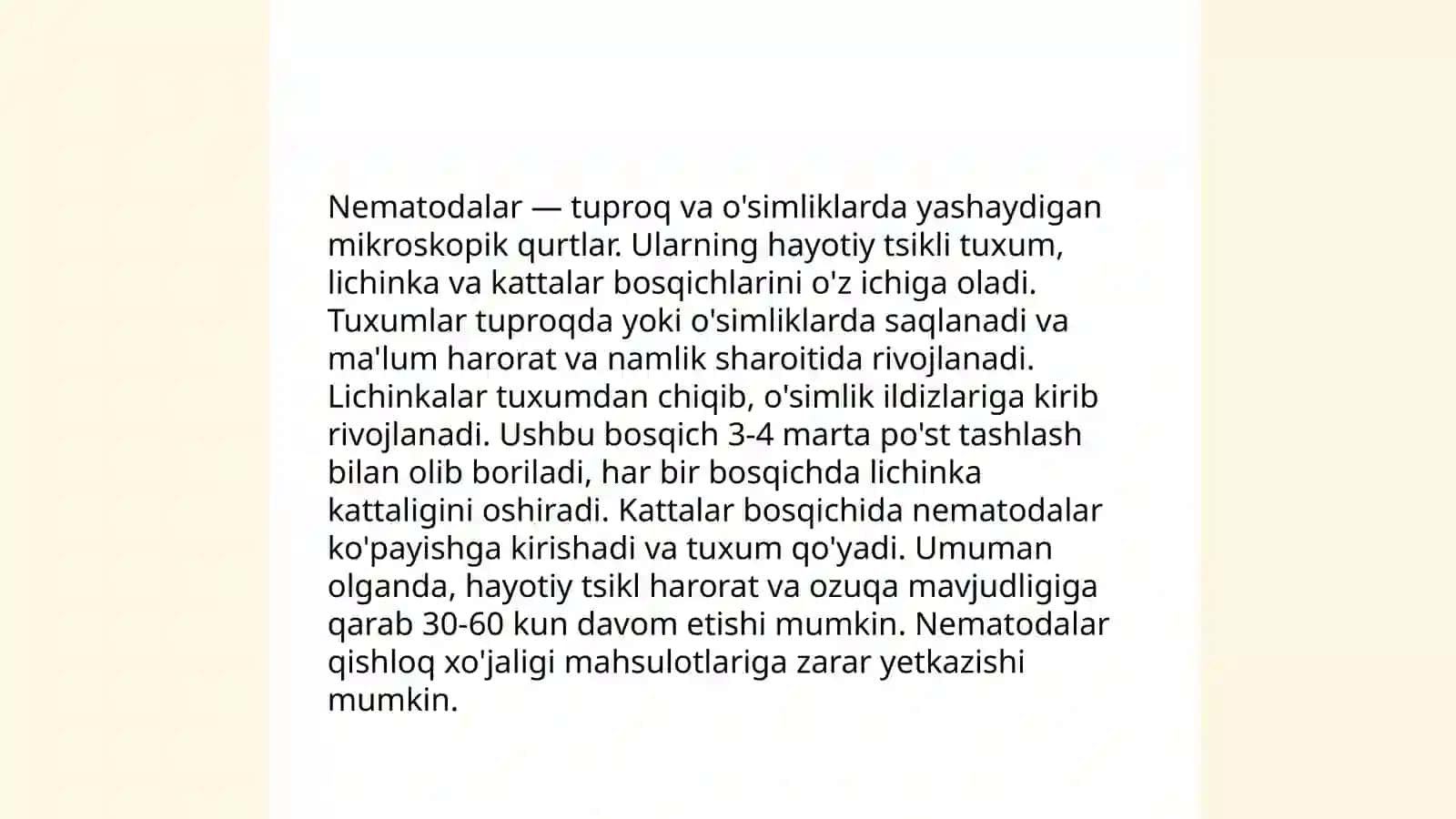 Toʻgarak chuvalchanglar tipi.Nematodalar sinfi va tikonboshlilar tipi 4