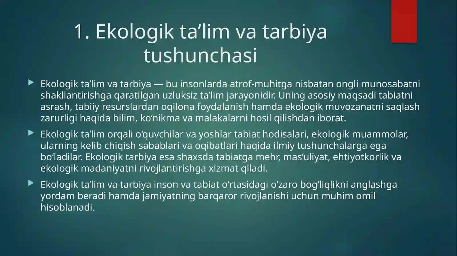 Ekologik ta’lim va tarbiya 4