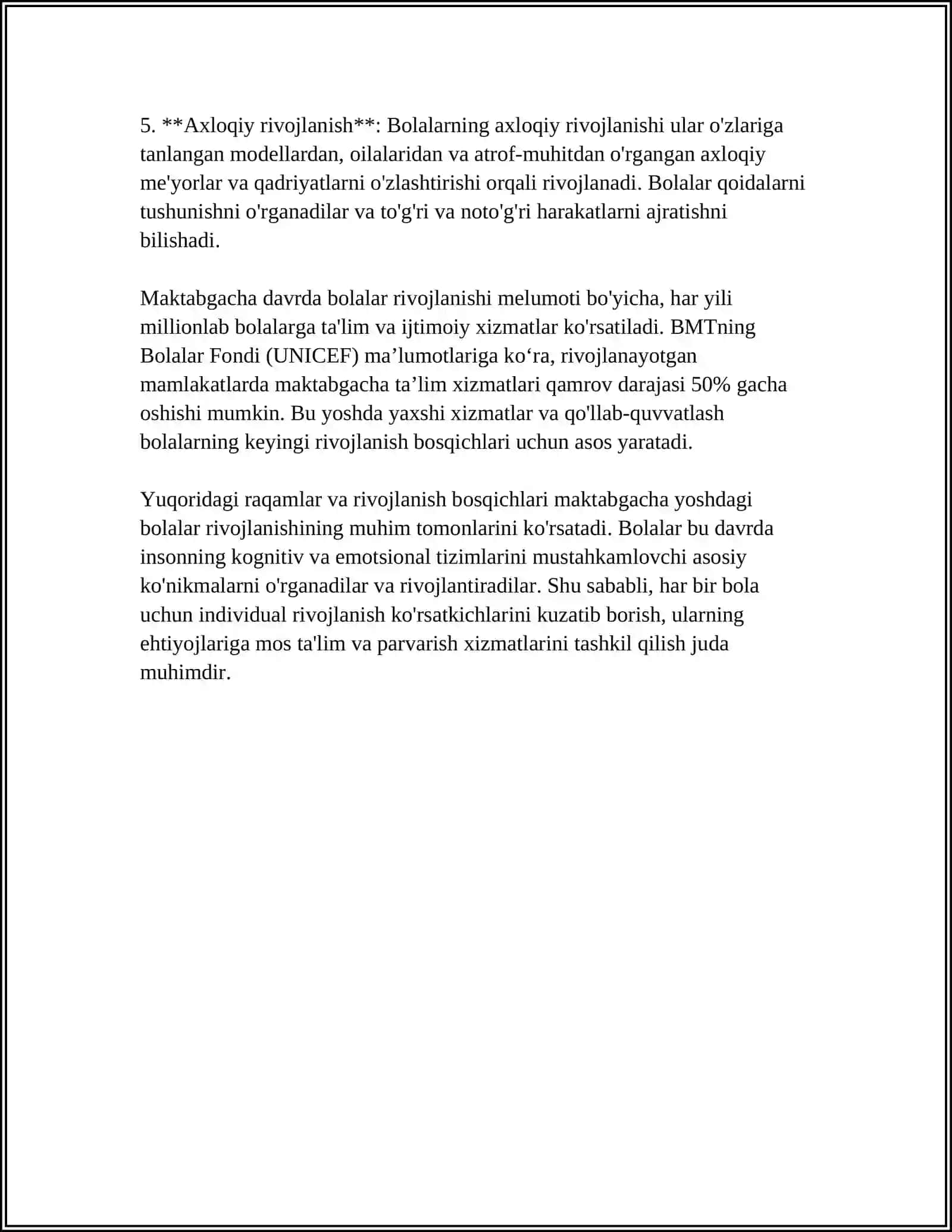 MAKTABGACHA TARBIYA DAVRI PSIXOLOGIYASI VA PSIXODIAGNOSTIKASI 4