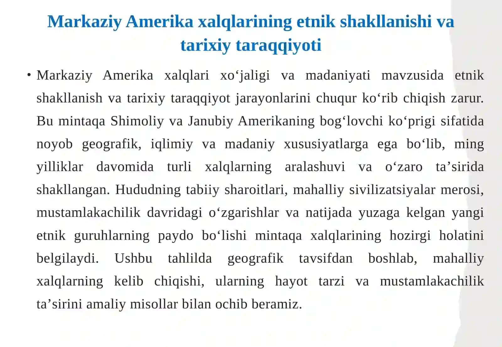 Markaziy Amerika xalqlari xoʻjaligi va madaniyati 4