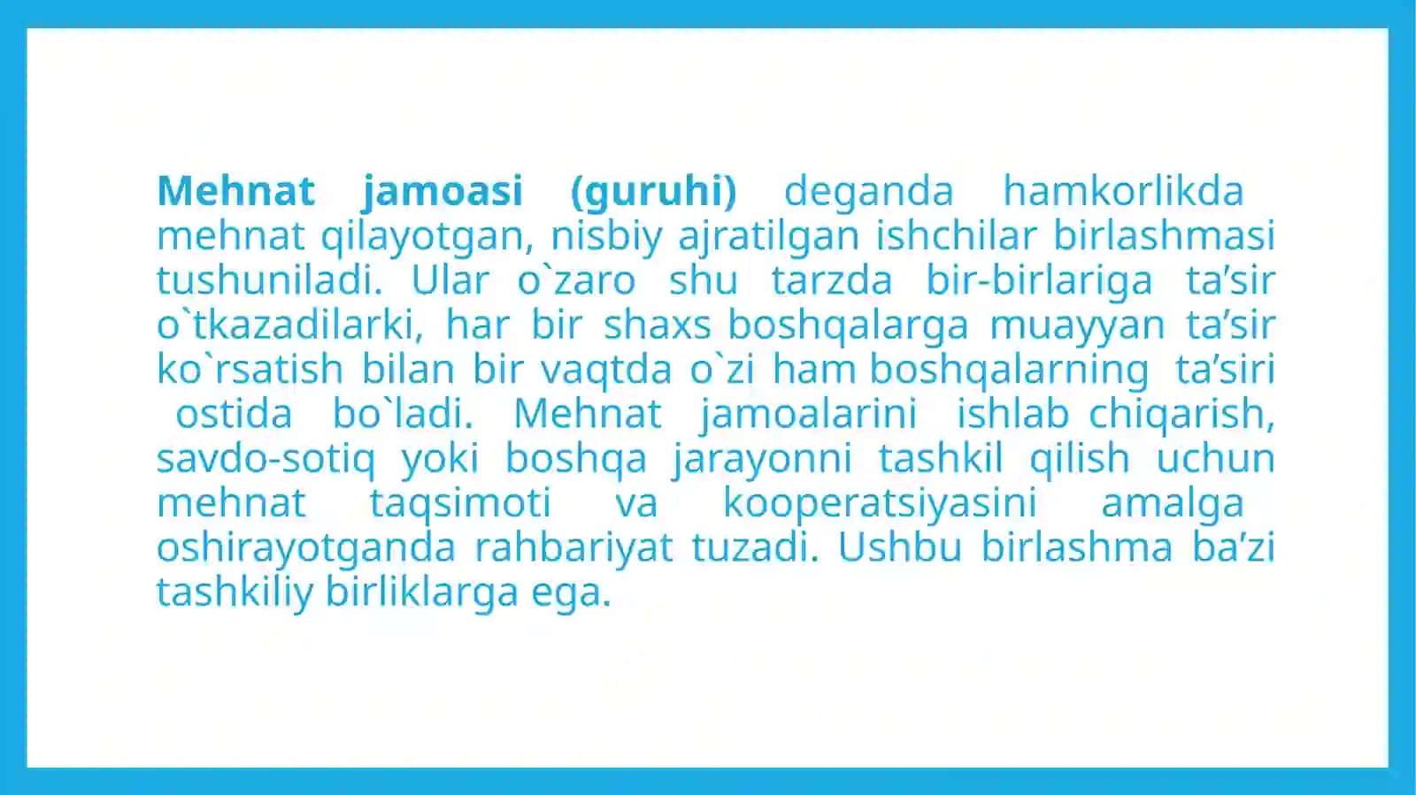 TASHKILOTVAKORXONAGURUHLARIDAGIXULQ 4
