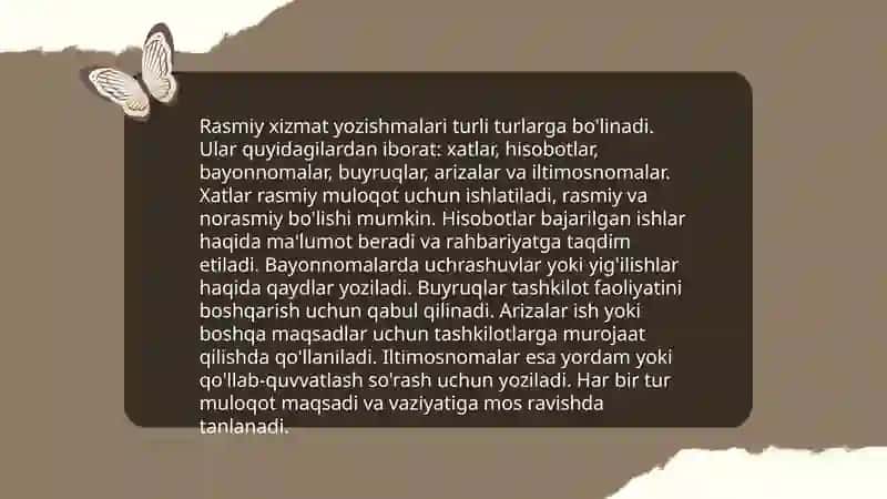Xizmat yozishmalari 4