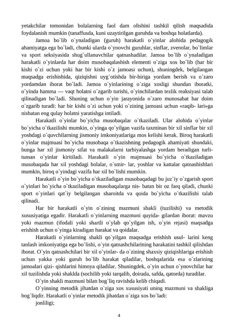 Harakatli o'yinlar sport o’yinlari elementlarini o’rgatish 4