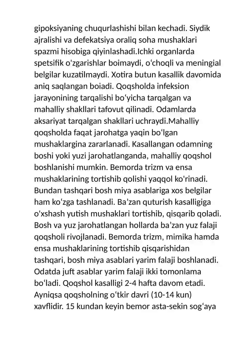 Qoqshol (Tetanus) 4