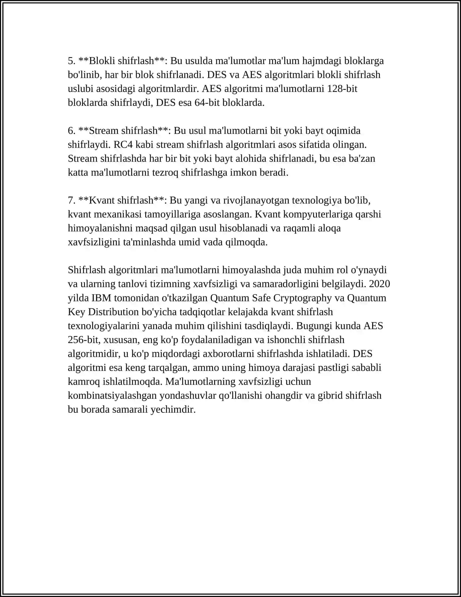 AXBOROTNI HIMOYALASH USULLARINING TIZIMLILIGI 4