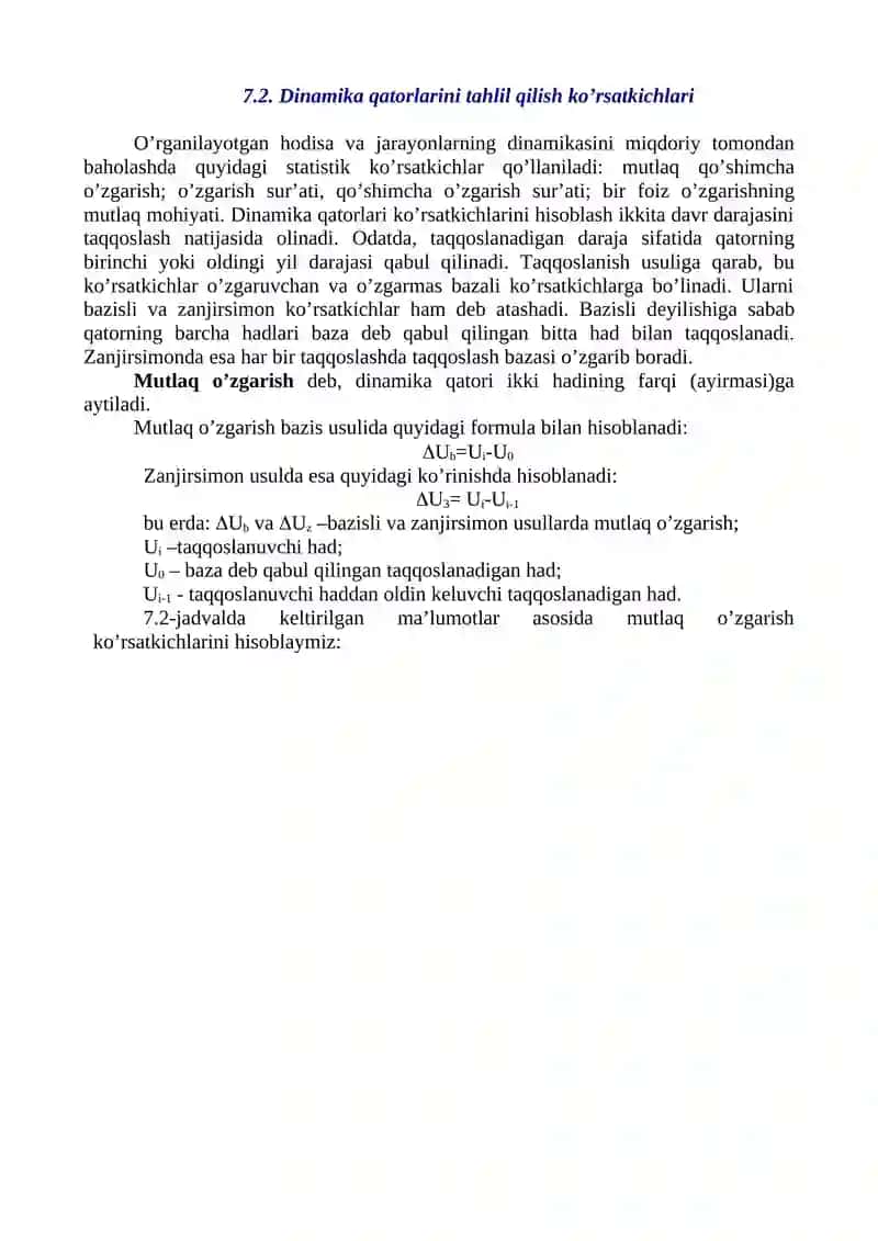 Dinamika qatorlari 4