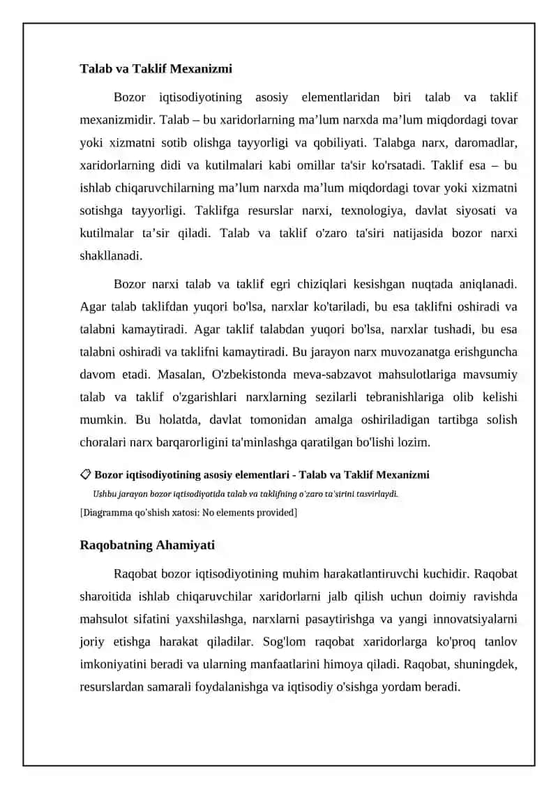 Bozor iqtisodiyotining modellari 4