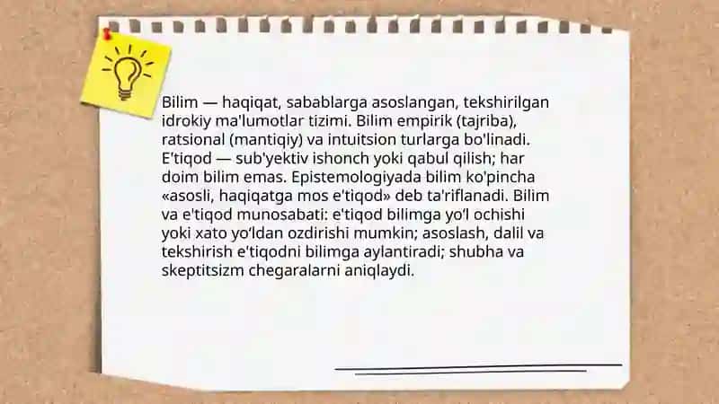 Bilish Falsafasi 4
