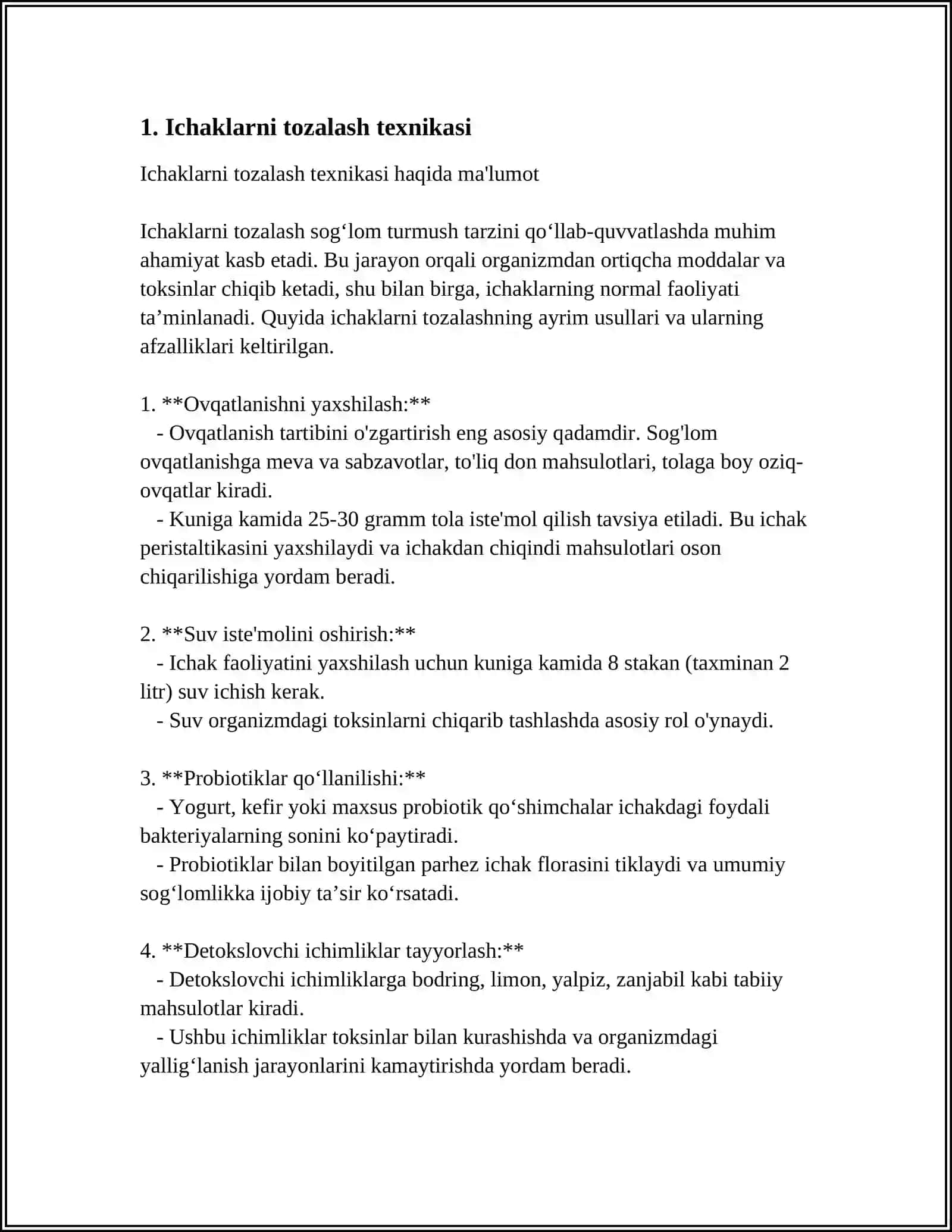Ichaklarni tozalash texnikasi 4