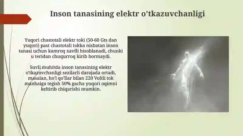 Elektr toki odam organizmiga ta'siri 4