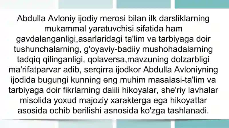 Abdulla Avloniy asarlaridan vijdon tarbiyasi masalalari 4