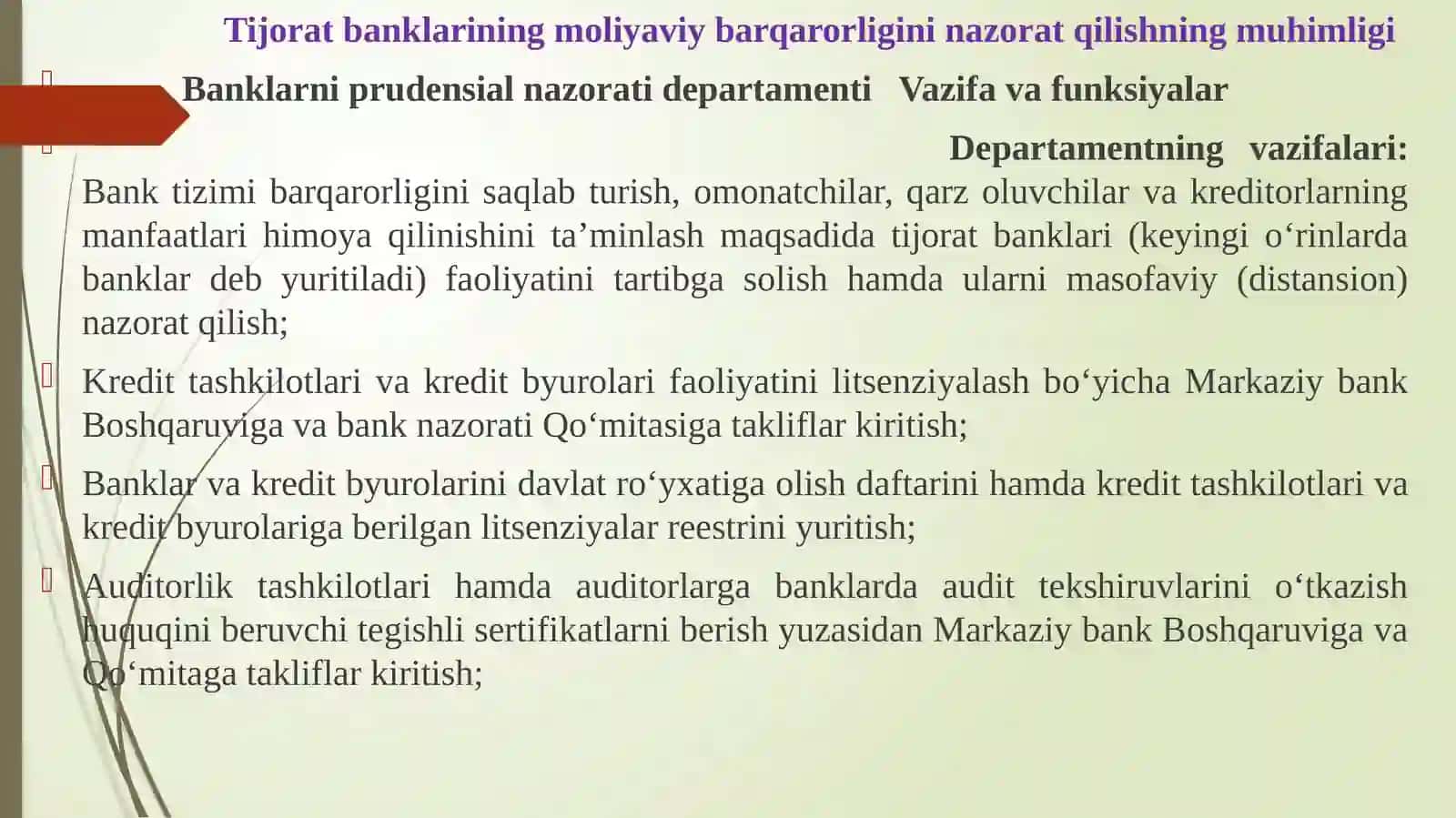 TIJORAT BANKLARINING MOLIYAVIY BARQARORLIGINI NAZORAT QILISH 4