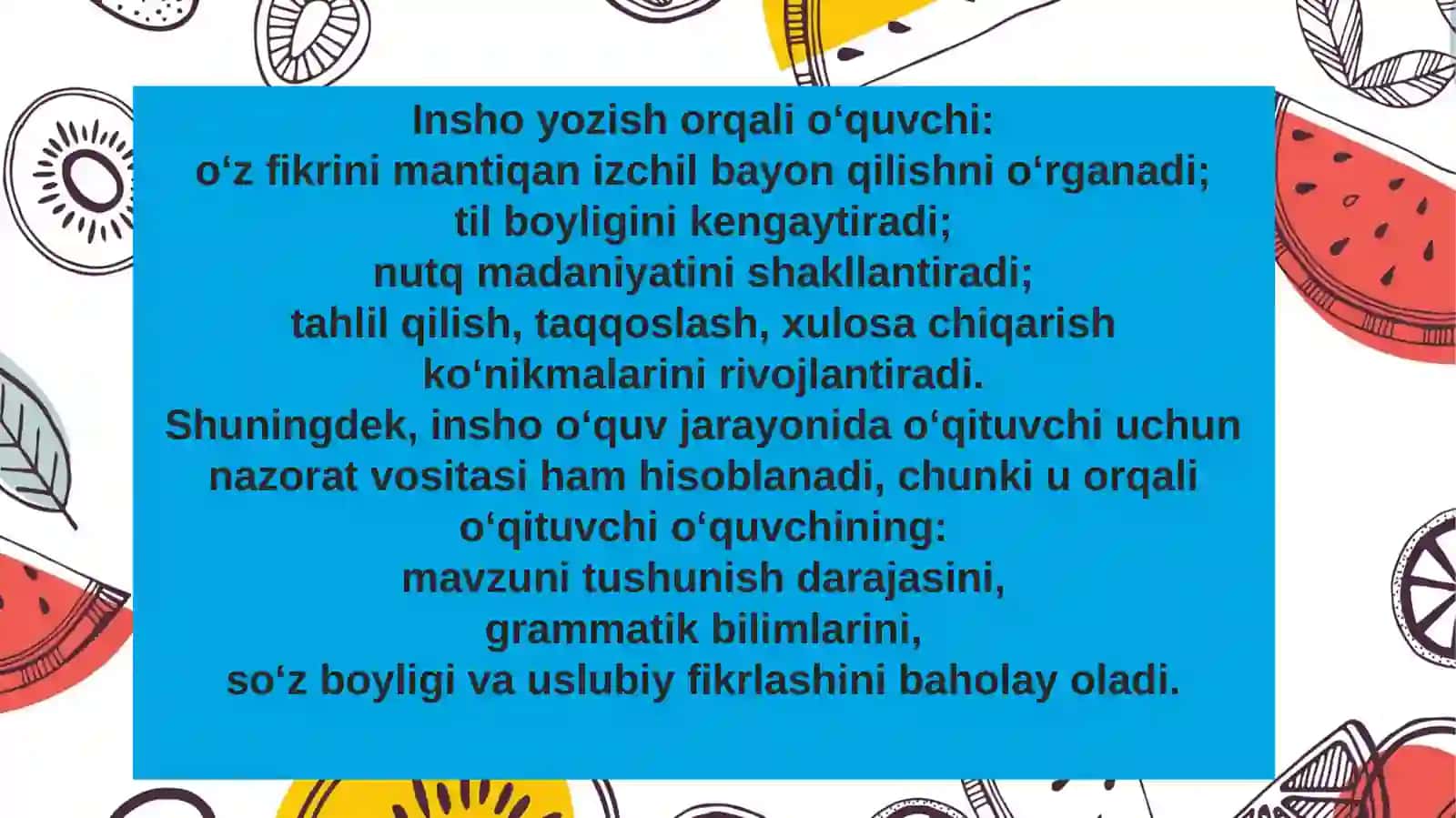 Insho o‘tkazish metodikasi 4