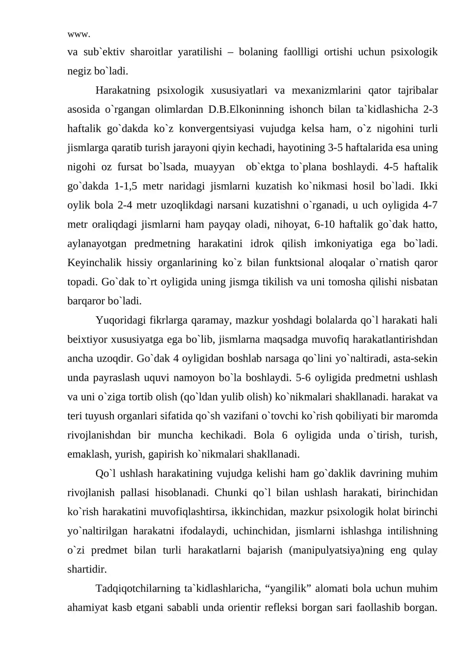 Go`daklik davri bo`yicha psixologik nazariyalar 4
