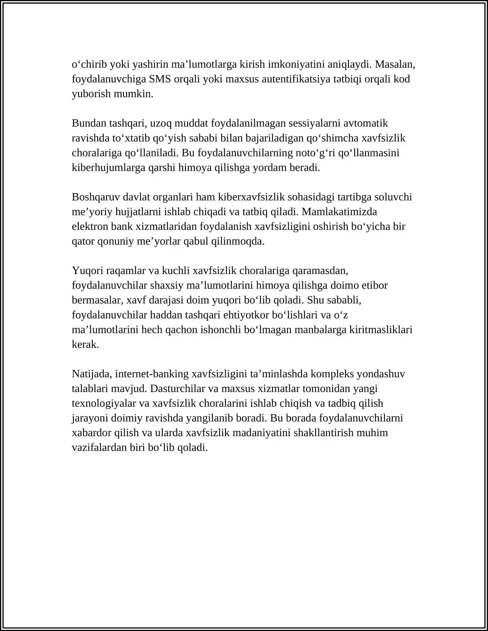 INTERNET-BANKING, INTERNET-SAVDO, INTERNET-SUG'URTA, INTERNET-MARKETING 4