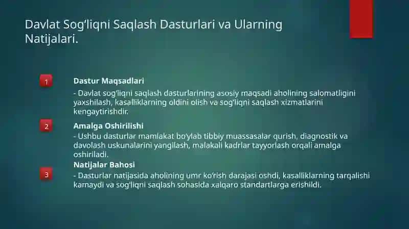 O‘zbekiston Respublikasi Konstitutsiyasida sog‘liqni saqlashga oid muhim qoidalar. 4