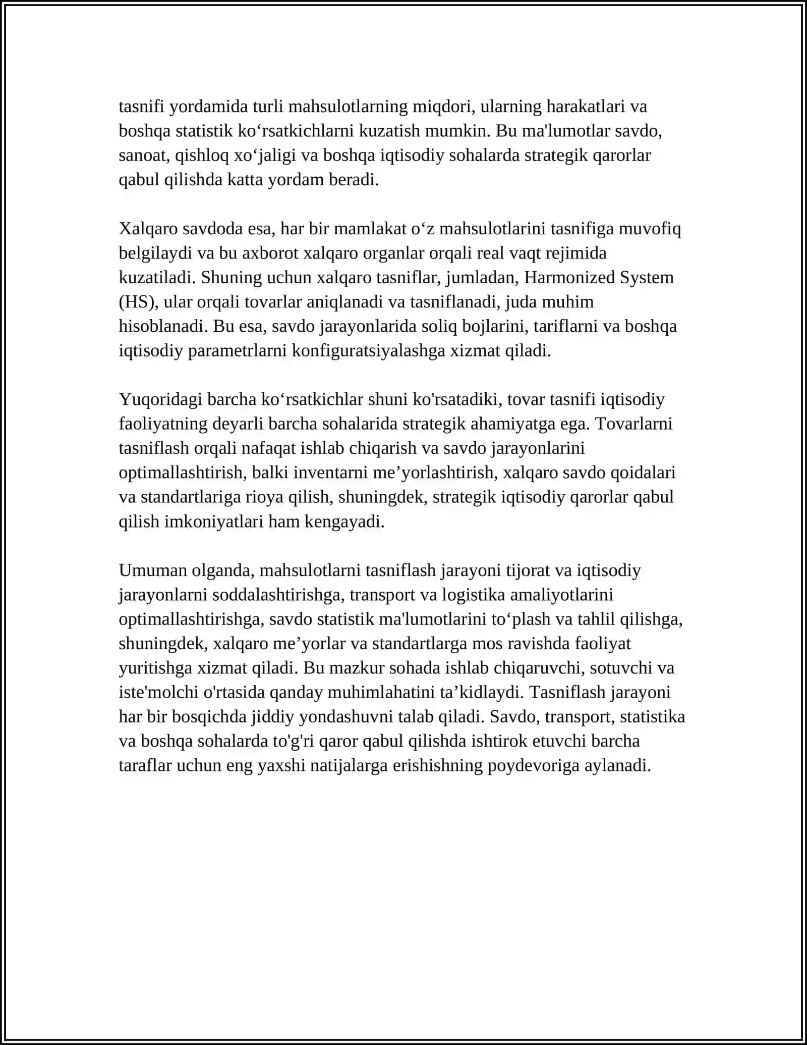YUKLARNING TOVAR TASNIFI 4