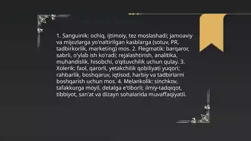 Temperament xususiyatlarining mutaxassis shakllanishidagi o'rni 4