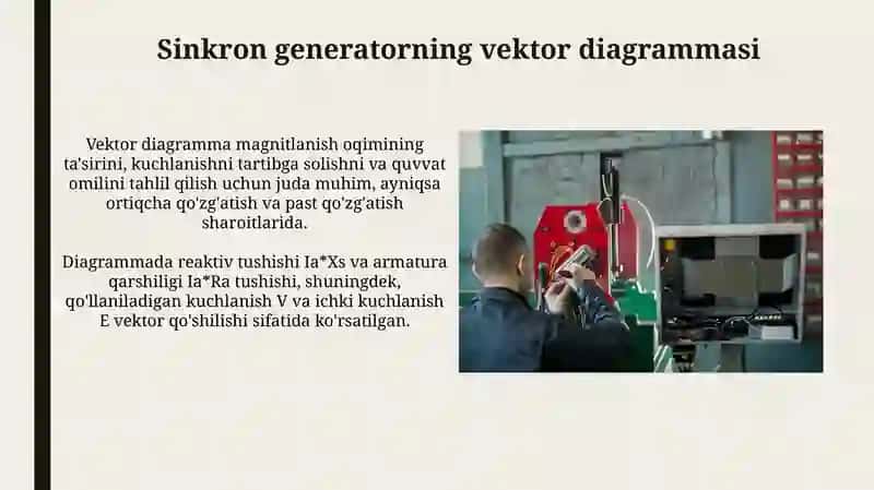 Sinkron mashinaning generatorsifatida ishlashi 4