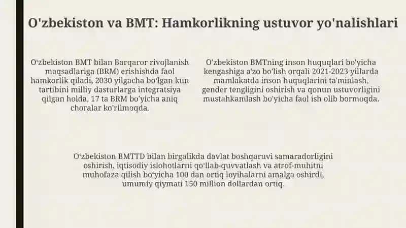 Ózbekistonning xalqaro tashkilotlar bilan hamkorlik aloqalari 4