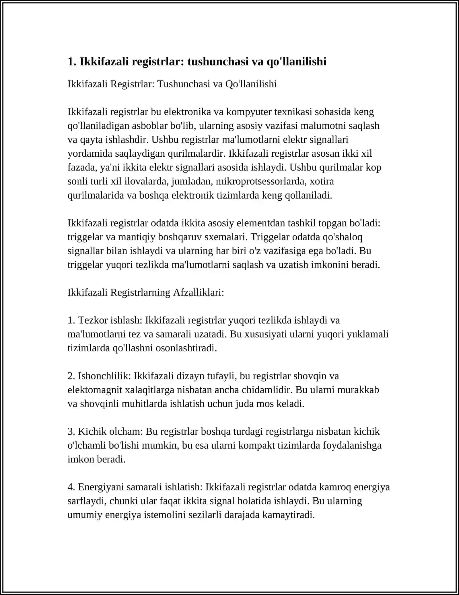 BIR VA IKKI FAZALI REGISTRLAR 4