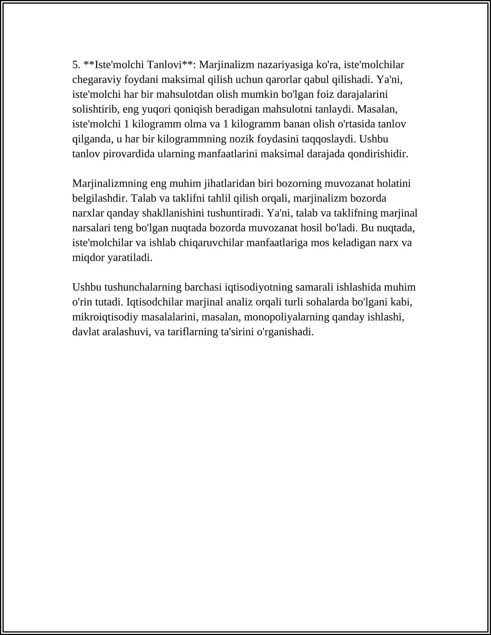 MARJINALIZM VA KLASSIK IQTISODIY NAZARIYANI SOLISHTIRISH 4