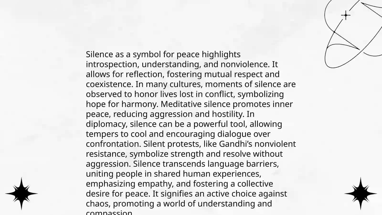 A minute of silence:thinking about the value of peace 4