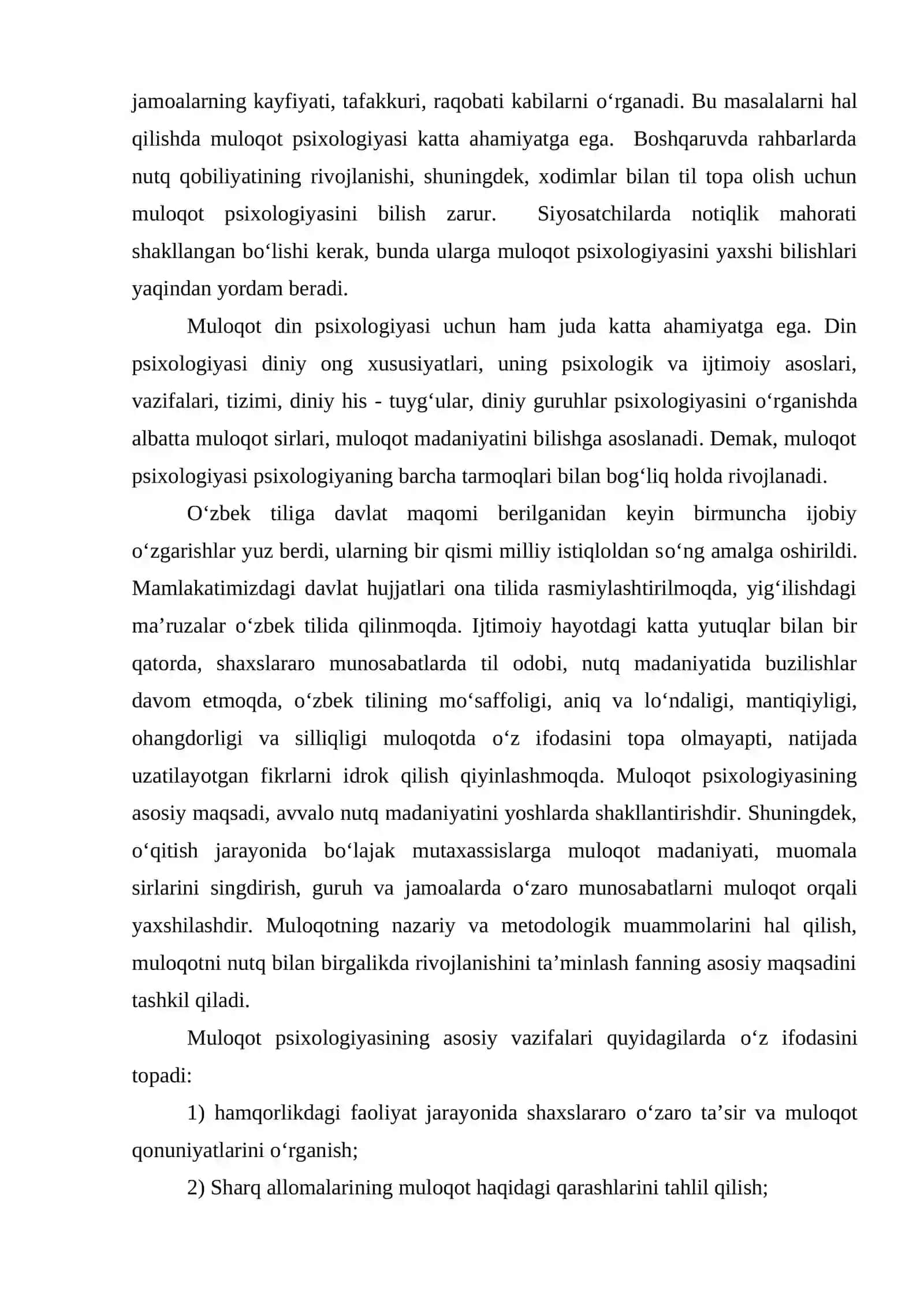 Muloqot va shaxslararo munosabatlar psixologiyasi 4