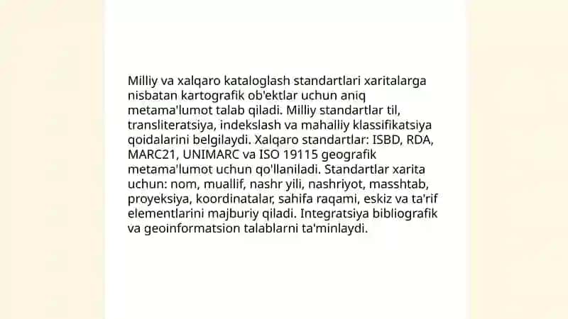 Xarita nashrlariga bibliografik yozuv tuzish 4