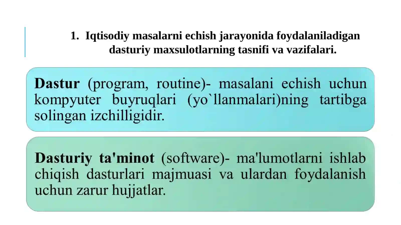 IQTISODIYOTDA FOYDALANILADIGAN DASTURIY MAHSULOTLAR 4