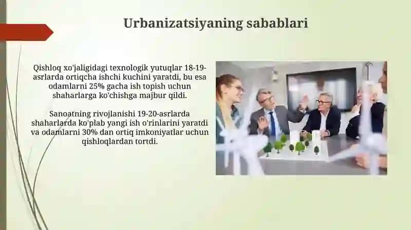 Urbanizatsiya jarayoni bilan tanishish 4