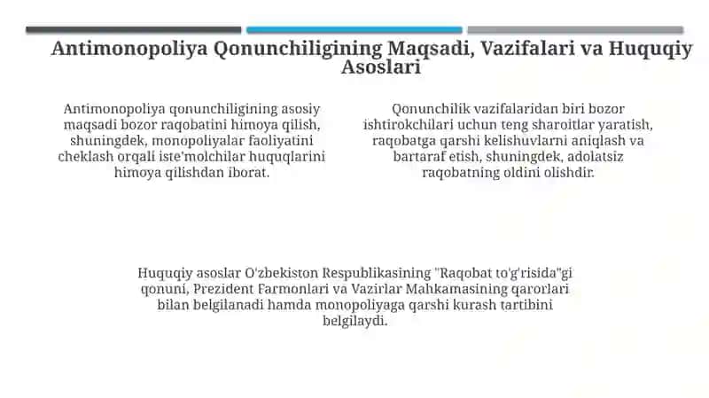 Monopoliyalar va Antimonopoliya Qonunchiligi 4