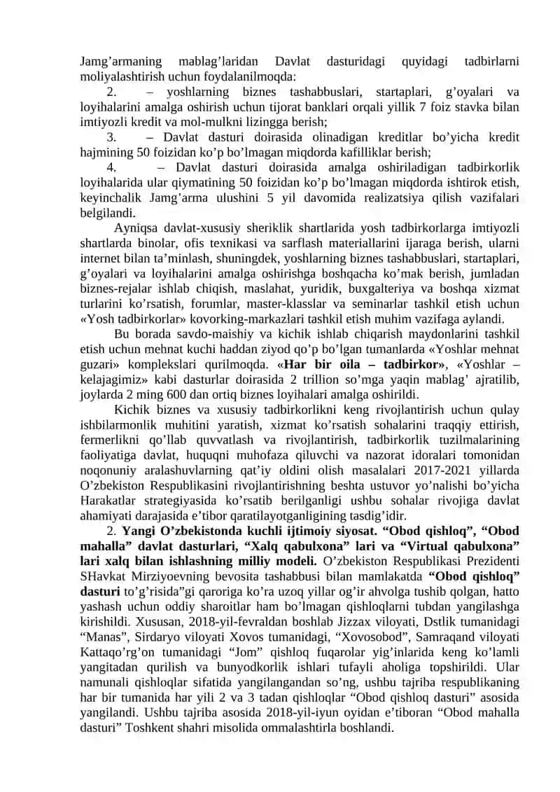 Yangi O’zbekiston strategik taraqqiyotning yangi bosqichida 4
