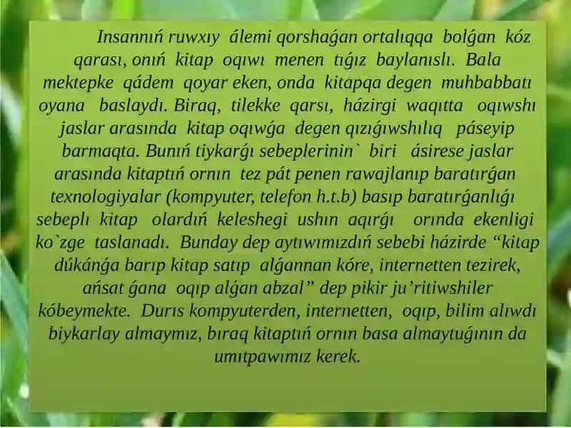 KITAPQUMARLÍQ HAQQÍNDA MAǴLÍWMAT. 4