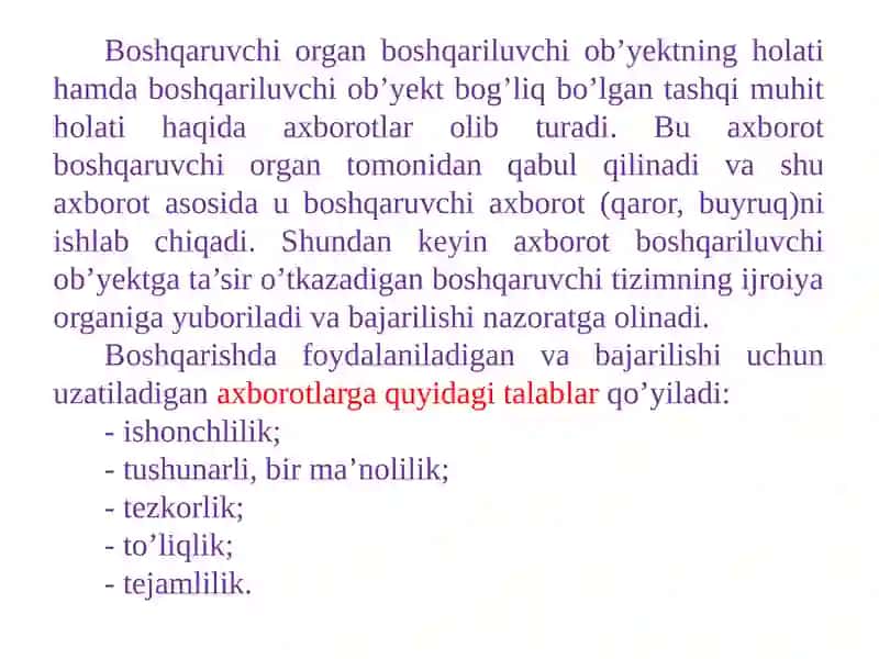BOSHQARUVDA AXBOROT VA KOMMUNIKATSIYALAR 4